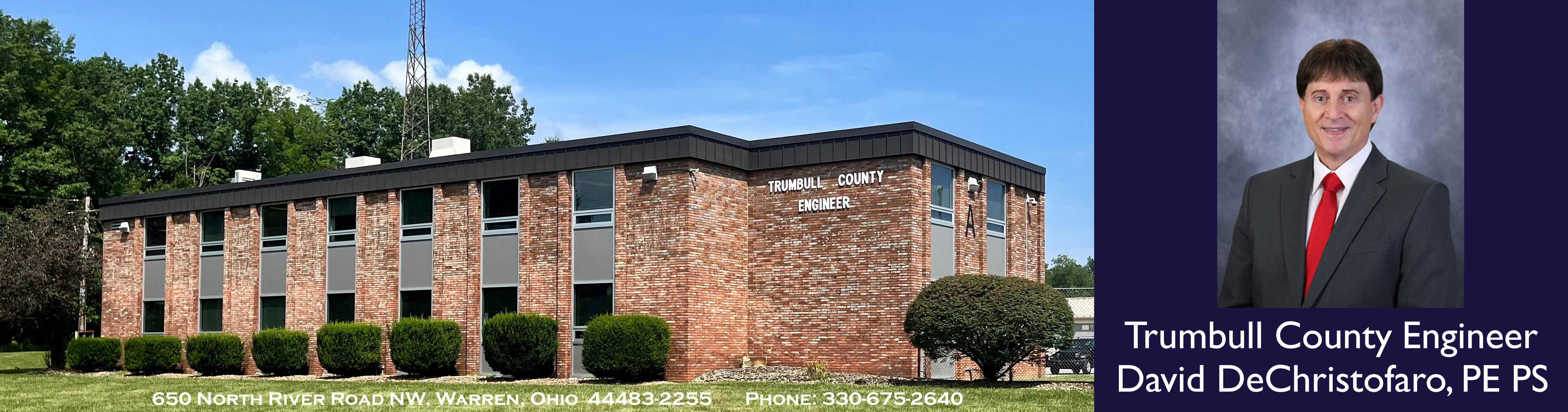 Engineer building on North River road and photo of Engineer David DeChristofaro.