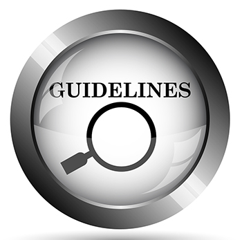 Guidelines on silver button with magnifying glass.