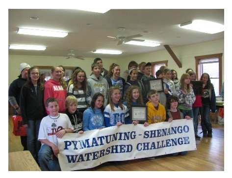 Group of students participating in the Pymatuning Shenango Watershed Challege.