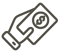 Hand holding dollar sign.