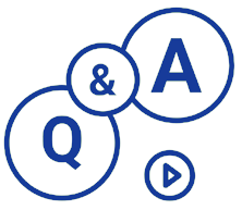 Illustration of Q and A outlined in blue.